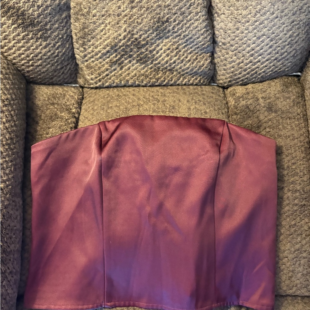 A New Day Maroon Strapless Blouse